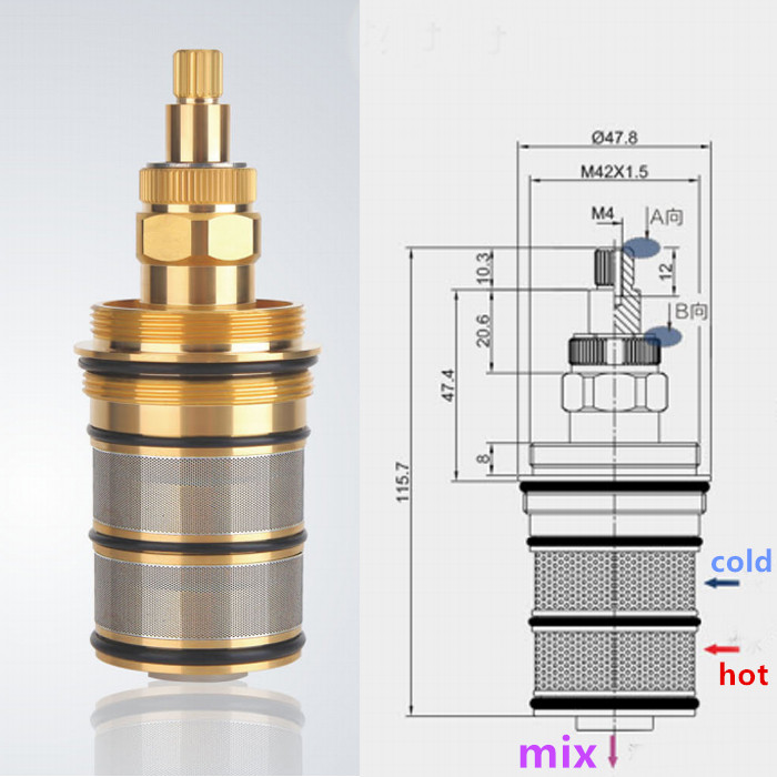 Mosiężny wkład termostatyczny  – Shower Valve Cartridge recenzja i cena
